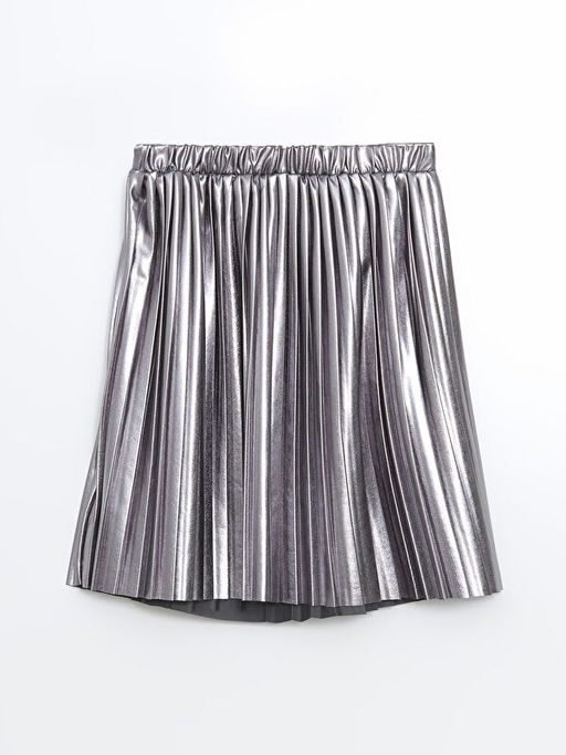 Beli Lastikli Pileli K?z ?ocuk Etek