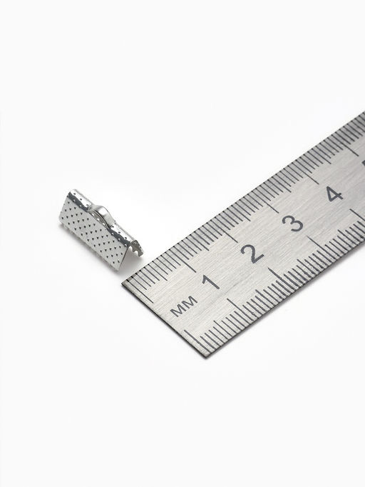 Цена за 2 шт. Зажим для ленты (набор 10 шт.) 16 мм СМ-341, цвет серебро