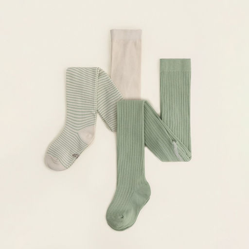 Набор колготок детских SL Home 2 пары, рост 86-92 см, молочн/оливк