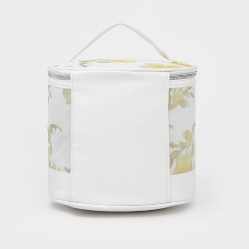 Косметичка на молнии, цвет бело/зелёный