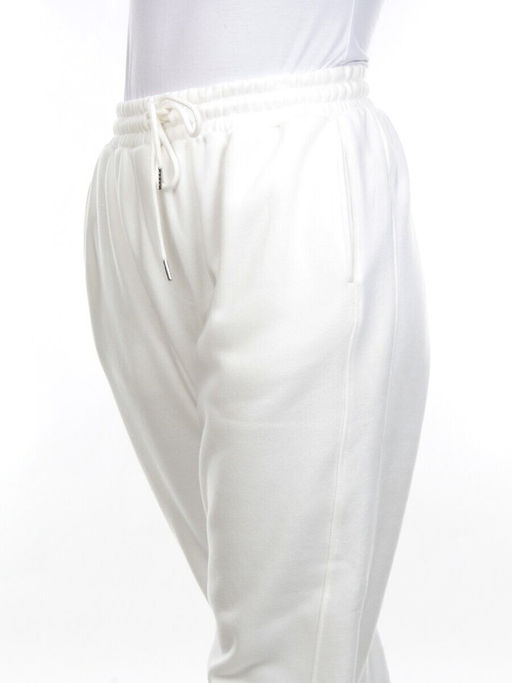 M023 WHITE Брюки спортивные женские на флисе (100% хлопок) 7986