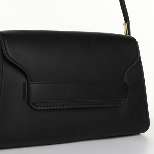 Сумка женская мессенджер без застёжки, 26×7×15 см, чёрная