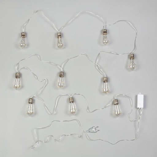 Гирлянда Нить 3 м с насадками Лампа, IP20, прозрачная нить, 80 LED, свечение белое, 8 режимов, 220 В - Luazon lighting фото 3