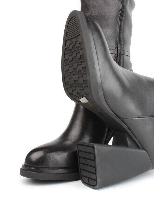 02-FN935-1M BLACK Сапоги зимние женские (натуральная кожа, байка, натуральный мех)