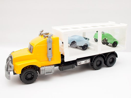 Инерц. 28см "Автовоз" + 2 машинки (KMP 401) в пакете