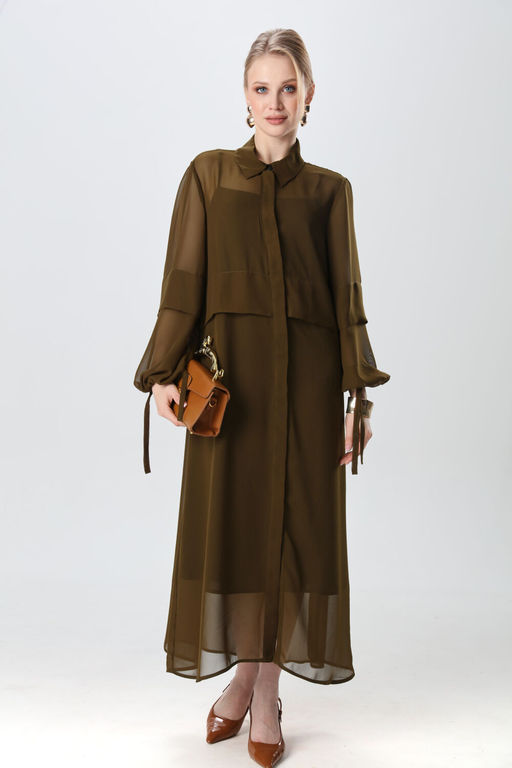 Платье NIKVA н944-10 хаки  фото 3