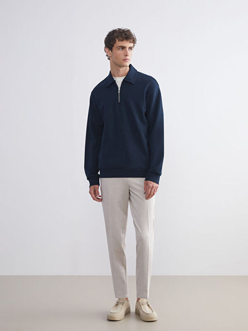 Polo Yaka Erkek Sweatshirt