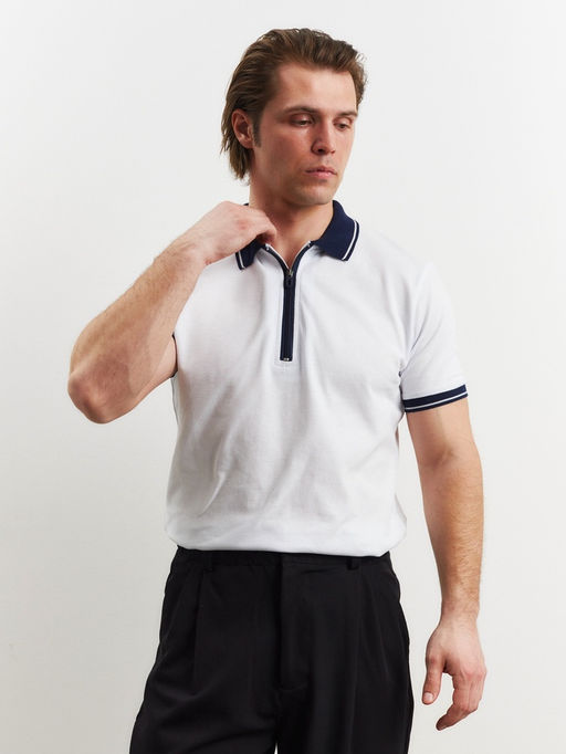 Футболка поло мужская MINAKU REGULAR FIT: белая, р-р 46