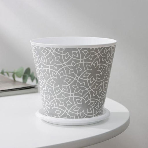 Цена за 2 шт. Горшок для цветов Доляна «Кракле», 800 мл, цвет серый