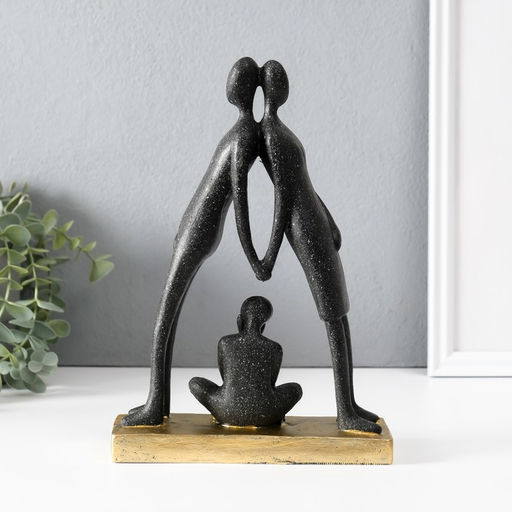 Фигурка полистоун «Дом там - где семья», чёрный, 7×17×24.5 см
