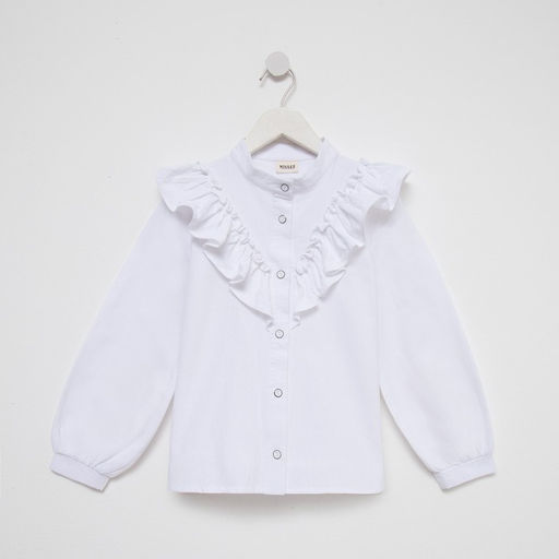 Блузка для девочки MINAKU: Cotton collection, белая, рост 122 см