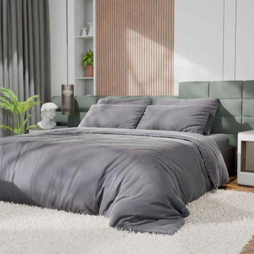 Постельное бельё Этель Евро Tencel 200*220см, 230*245см, 50*70см-2шт, цвет серый  фото 4