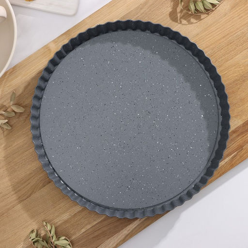 Форма для выпечки Доляна, d=28 см, съёмное дно, антипригарное покрытие, цвет серый