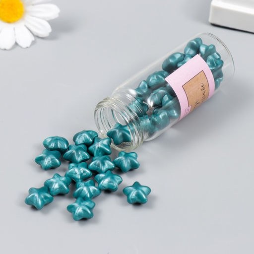 Сургуч в гранулах в баночке Звёздочки хвойный перламутр 16 гр 7х3х3 см - Арт узор фото 2