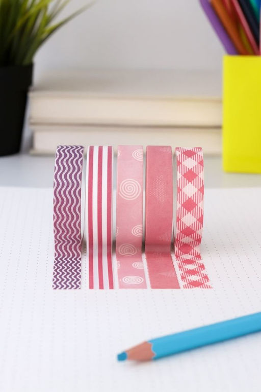 Набор декоративного скотча "Patterns", red series, mix