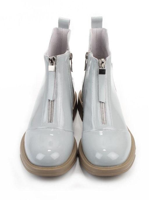 01-M43-9 GRAY/LT. BLUE Ботинки демисезонные женские (натуральная кожа)