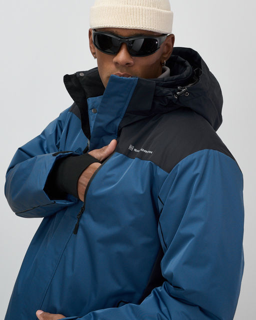 Горнолыжная куртка мужская зимняя синего цвета 7611S - Mtforce фото 5