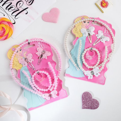 Набор детских украшений Выбражулька Бантик, 6 предметов, белый фото 2