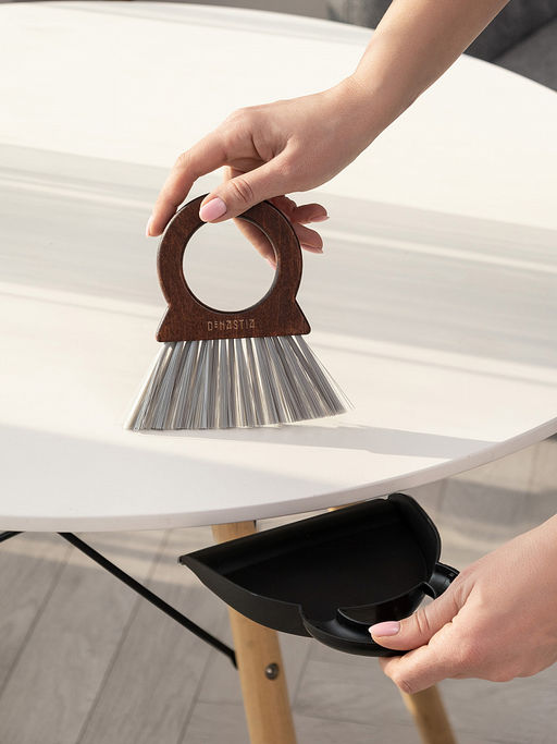Щётка с совком 19x14,5x4,7 коричневый бук, ПП, ПЭТ - Denastia фото 6