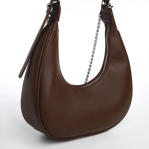 Сумка женская хобо на молнии, цвет коричневый - Textura фото 3