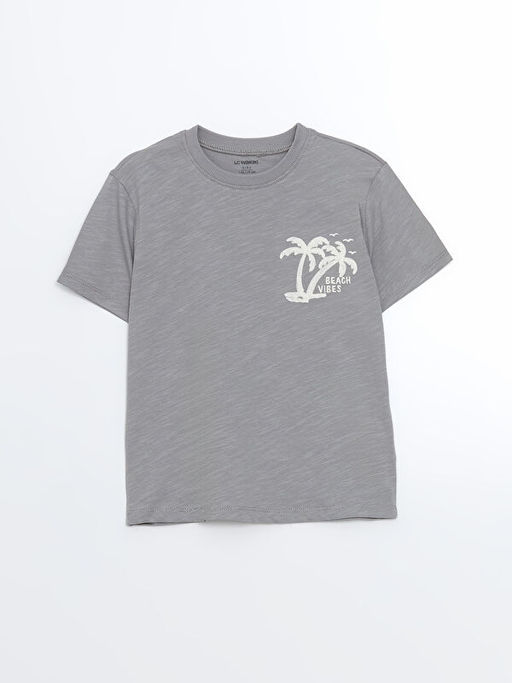 Bisiklet Yaka Uzun Kollu Bask?l? Erkek ?ocuk Ti??rt 2li