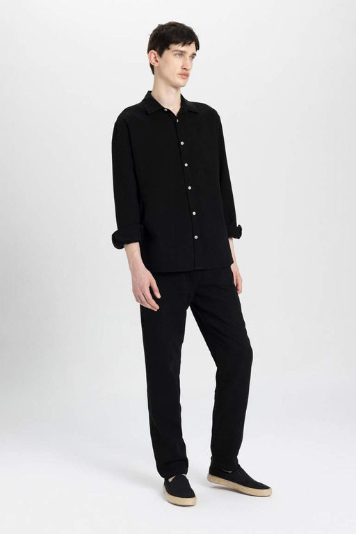 Хлопковые брюки прямого кроя свободного покроя - Defacto фото 5