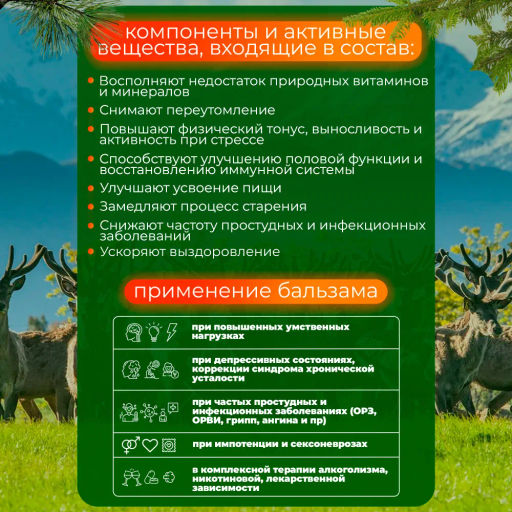 Бальзам Алфит Плюс, с пантами марала (стекло) Алфит Плюс 1876  фото 3