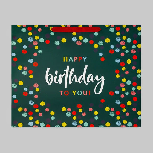 Пакет подарочный ламинированный, упаковка, «С днём рождения», XL 49 х 40 х 19 см