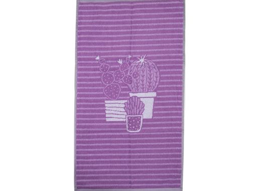 6с103.412ж1 Кактус полоска (фиалка-сер) Полотенце махровое 50х90см - Моготекс фото 3