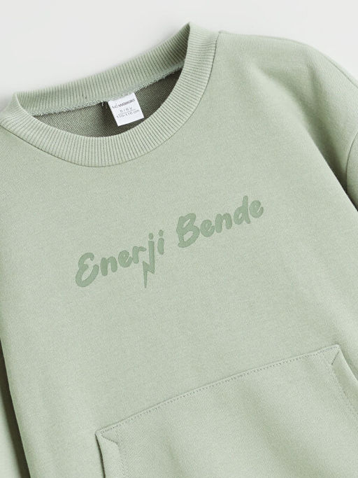 Bask?l? Erkek ?ocuk Sweatshirt ve E?ofman Alt?