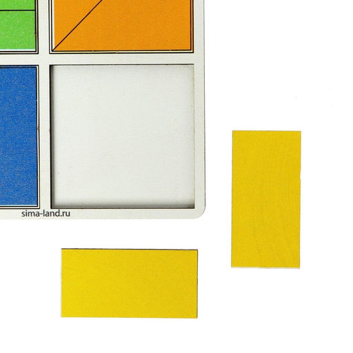 Головоломка геометрическая деревянная «Квадраты», 1 уровень (2 шт.), 12 квадратов