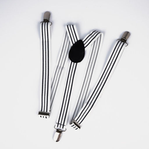 Подтяжки взрослые, ширина 2.5 см, цвет белый/чёрный - Simaland фото 2