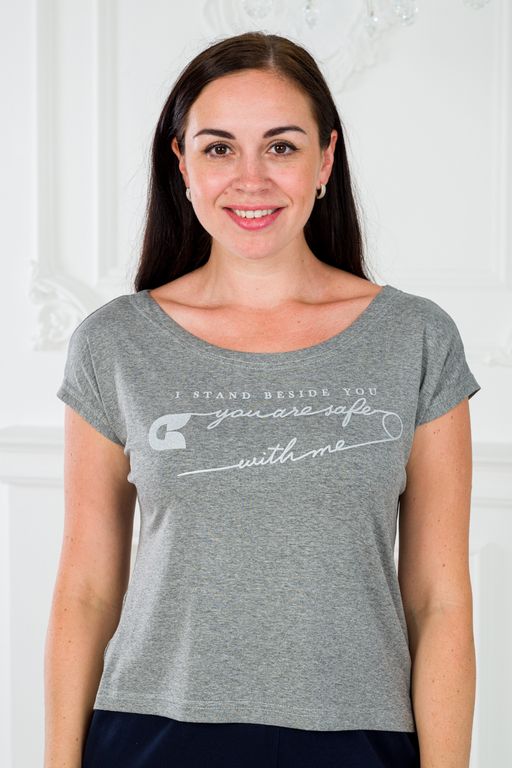 Футболка женская из вискозы Лирика серый меланж You are safe - Амадэль фото 2