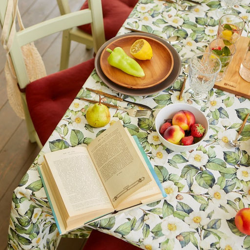 Скатерть Этель Camellia, 149?250 см, хлопок 100%, саржа 190 г/м?