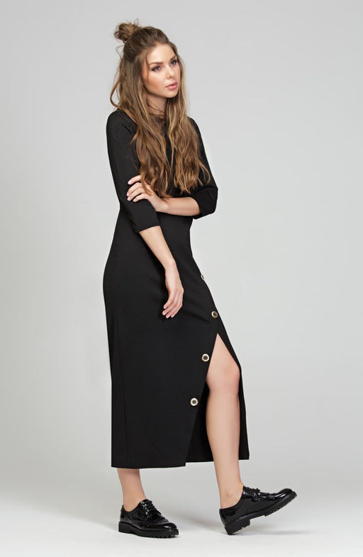 Платье миди черный - Donna saggia фото 3