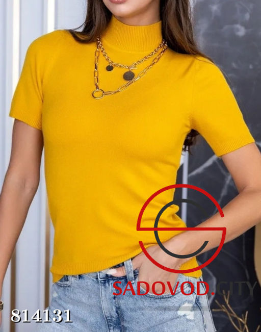 Водолазка однотонная с коротким рукавом - Bruno фото 6