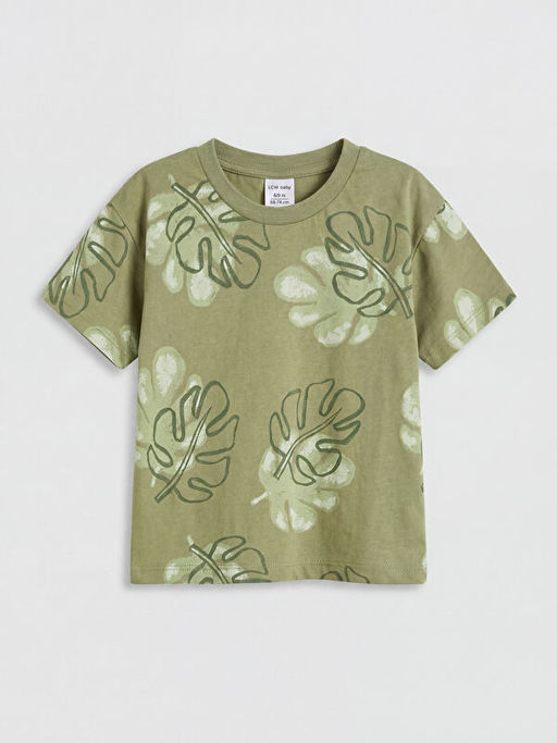 Yaprak Bask?l? Erkek Bebek Ti??rt ve Pantolon