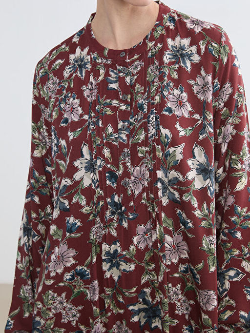 Hakim Yaka Desenli Elbise