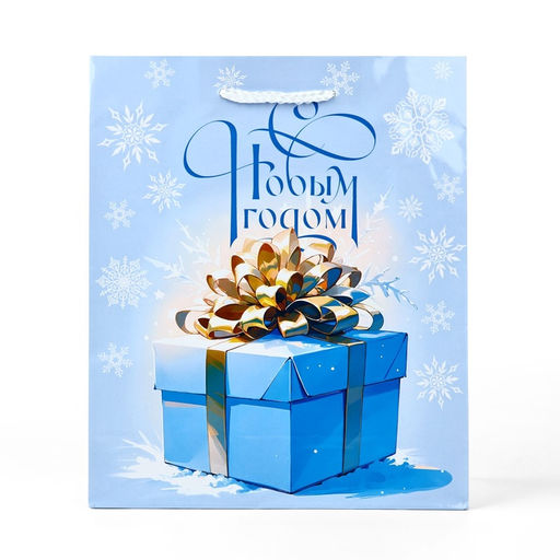 Пакет подарочный новогодний ламинированный «С Новым годом», ML 21 х 25 х 8 см