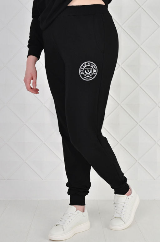 Арт. 7390 Брюки женские 50-58 (5 шт) Цвет:черный