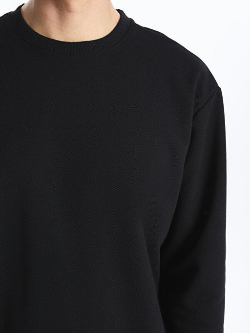 Bisiklet Yaka Uzun Kollu Erkek Sweatshirt