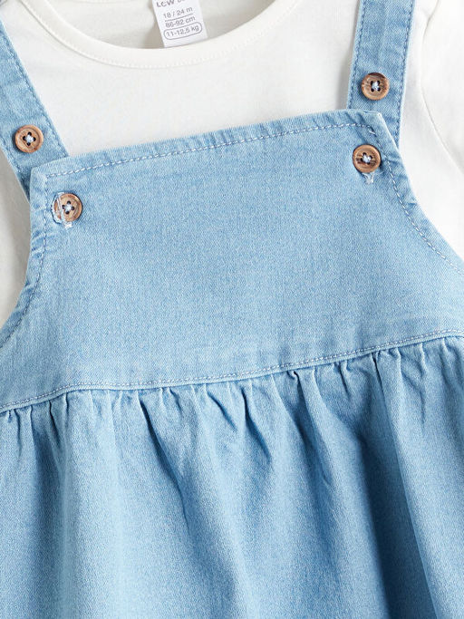 K?z Bebek Jean Elbise ve Bluz 2li