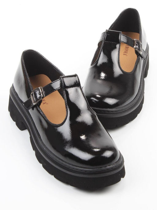 06-DLG02-2 BLACK Туфли женские (натуральная кожа)