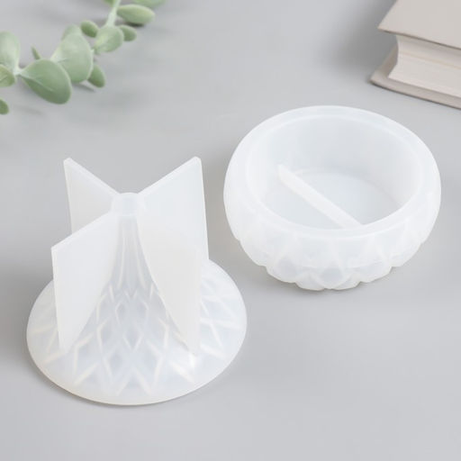 Молд силикононовый «Шкатулка капля» с крышкой 8,5 х 8,5 х 9,4 см