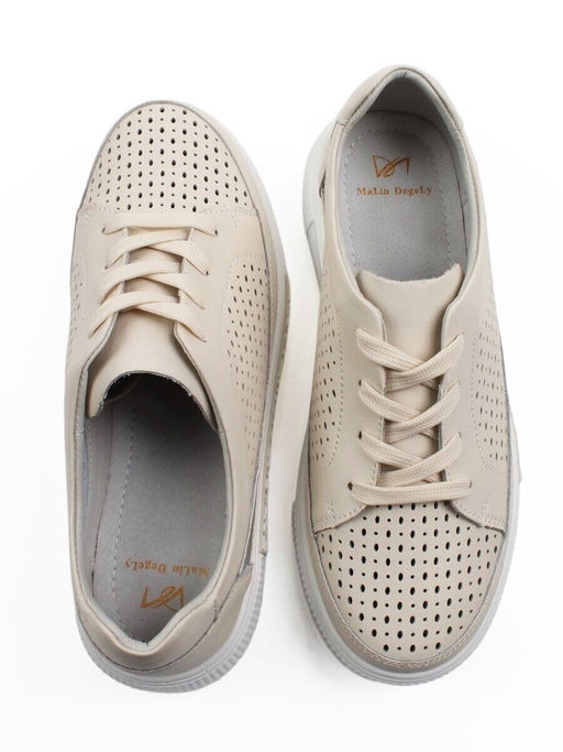 03-C322-2A BEIGE Полуботинки летние женские (натуральная кожа) - Фабричный китай фото 17