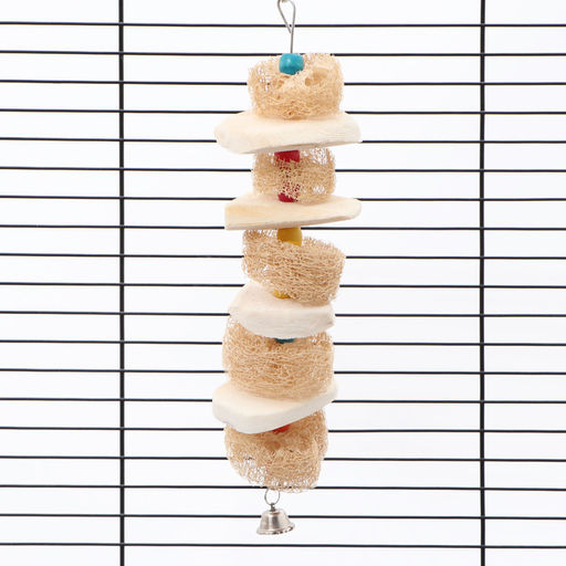 Игрушка с панцирем каракатицы, люфой и колокольчиком, 30 х 5 см - Пижон фото 4