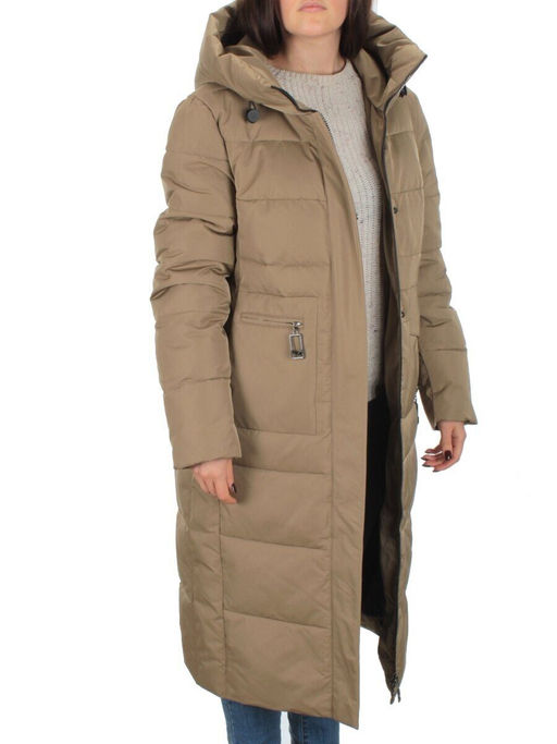 M-22120 DK. BEIGE Пальто женское зимнее (био-пух) - Фабричный китай фото 8