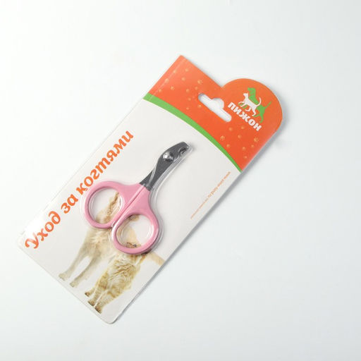 Ножницы-когтерезы изогнутые с прорезиненными ручками, отверстие 6 мм, розовые - Пижон фото 6