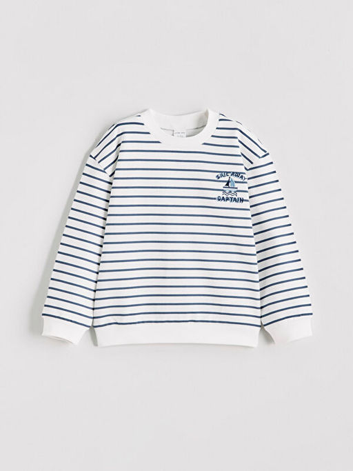 Erkek Bebek ?izgili Sweatshirt ve E?ofman Alt?