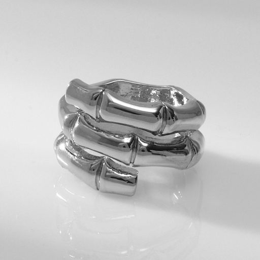 Кольцо металл Тренд бамбук, цвет серебро, размер 16